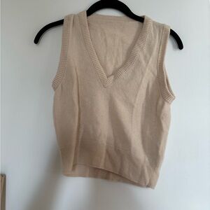 J Crew cream cashmere vest size S